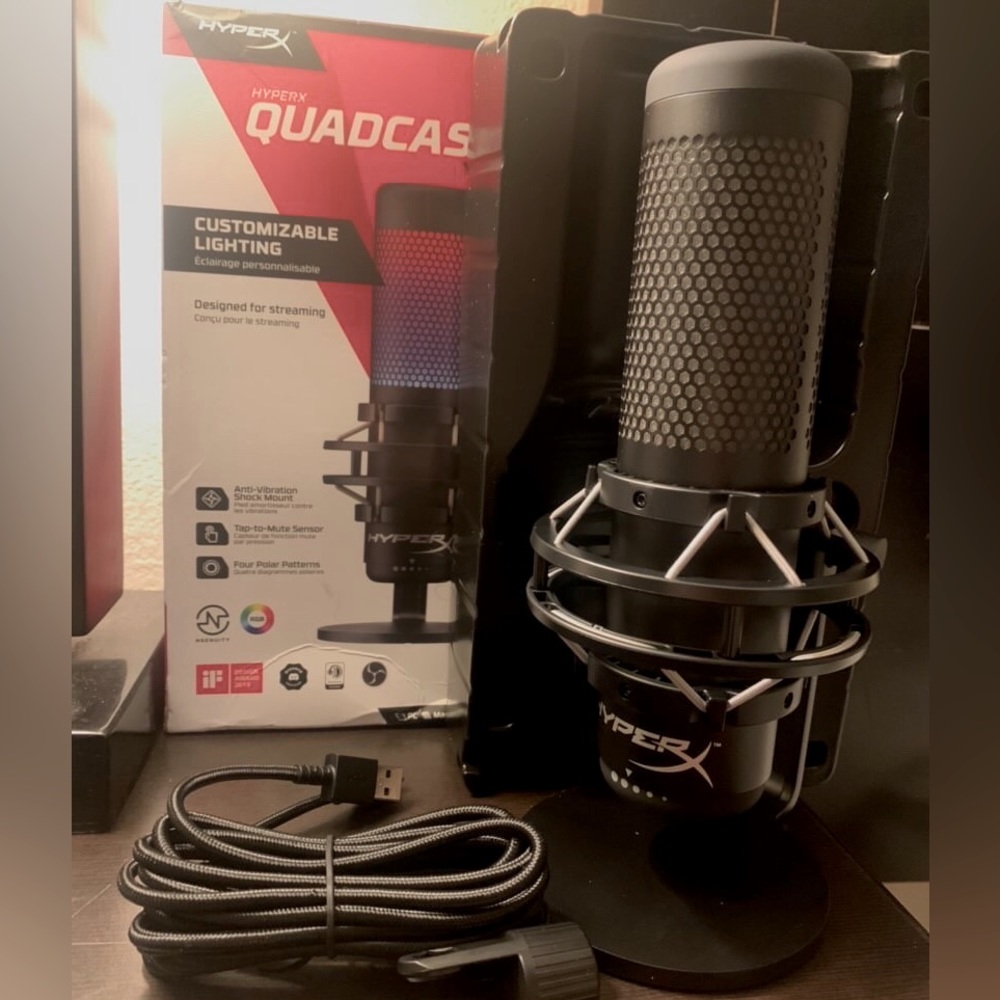 HyperX QuadCast S RGB LED USB Cardioid Microphone - Black